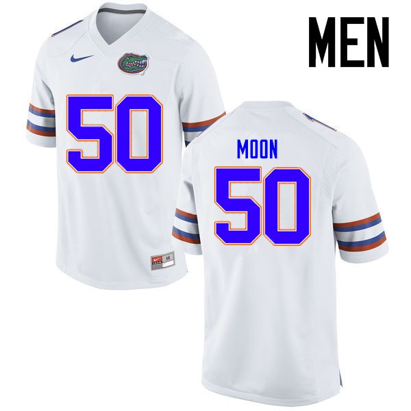 Florida Gators Men #50 Jeremiah Moon College Football Jersey White